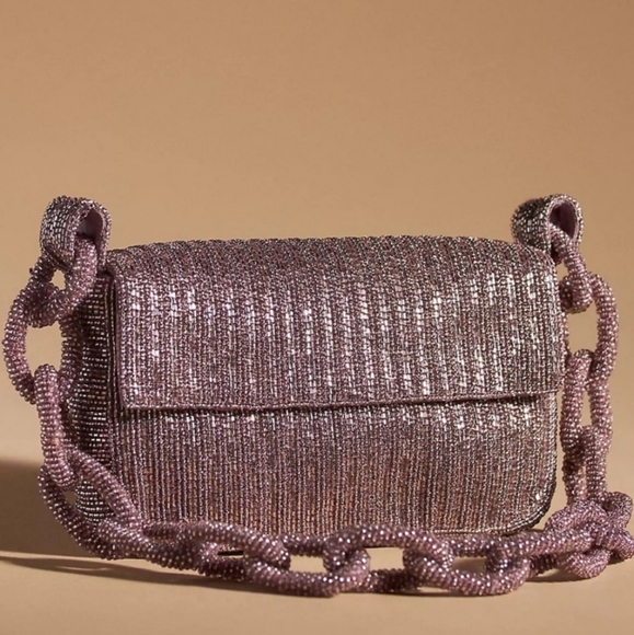 Anthropologie Handbags - Anthropologie Fiona Bag Chain Edition Purple